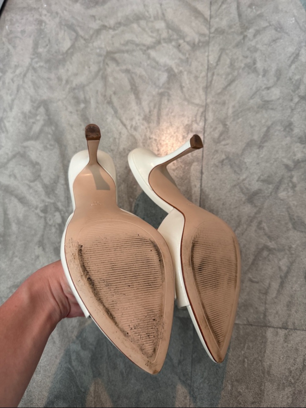 Mango Cream Pointed-Toe Slip-On Heeled Mules - Picture 4 of 4